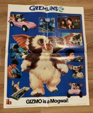 Vintage 1984 Gremlins Promo Poster 22” x 17.  5” Hi - C Gizmo Spike Coca Cola 5