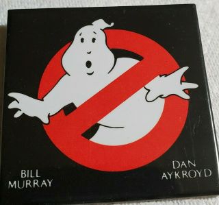Vintage Square Ghostbusters Movie Promotional Pin Button Badge 1984