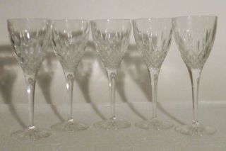 Royal Crystal Rock Puccini Wine Glass Set Of 5 Criss Cross Vertical Cut,