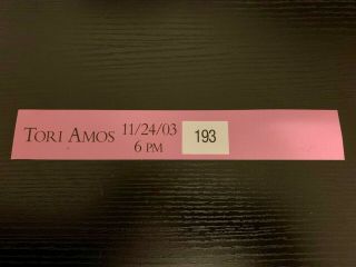 Tori Amos Wristband 193 From Tower Records Book Signing In Nyc 11/24/03