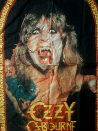 Ozzy Osbourne Speak of the Devil Vintage 1980 ' s 29 x 42 Textile Banner Flag 2