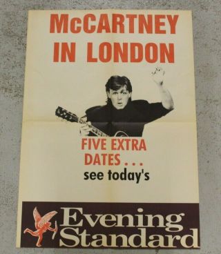 Paul Mccartney In London 1989/1990 World Tour Uk News Stand Poster