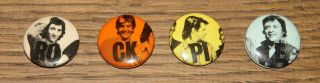 Rockpile Dave Edmunds Nick Lowe Authentic Vintage Set Of 4 Badges 1980