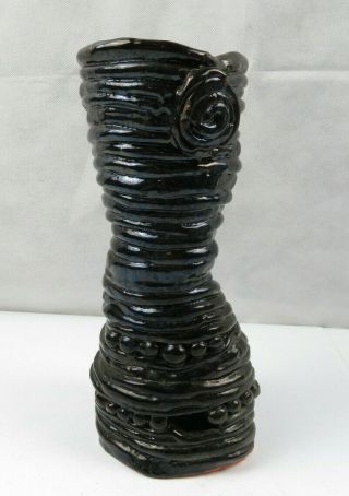 Vintage Us Pottery Pop Art Deco Black Amethyst Vase