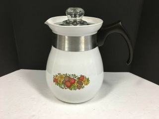 Vintage Corning Ware P - 166 Spice of Life 6 Cup Percolator 3