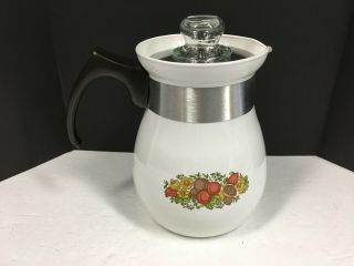 Vintage Corning Ware P - 166 Spice of Life 6 Cup Percolator 5