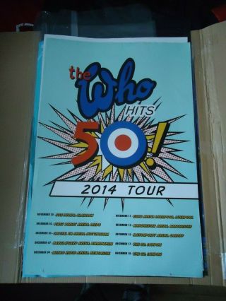 The Who 2014 50th Anniversary Uk Concert Tour Poster 24 " 36 "