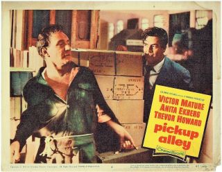 Victor Mature,  Pickup Alley (1958) Lobby Card 6,  Trevor Howard