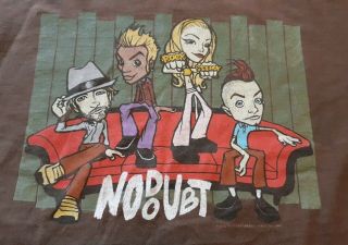 Vintage 2002 No Doubt Rock Steady Tour Shirt Caricatures Animated Gwen Stefani 6