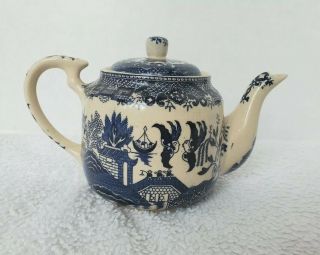 Vintage Blue Willow Teapot With Lid Japan 1960 