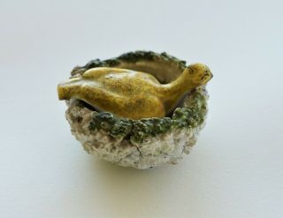 Small Antique Pearlware Staffordshire Bird On Nest 2