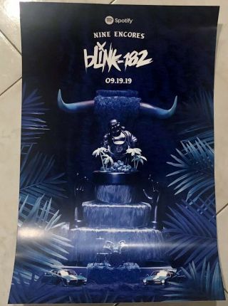 Blink - 182 Spotify Nine Encores Concert Poster Brooklyn Nyc 9/19/19