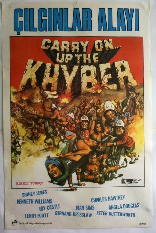 Carry On.  Up The Khyber 1968 Sid James Vintage Movie Poster