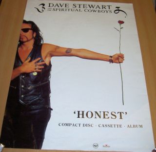 Eurythmics Dave Stewart Stunning Record Company Promo Poster " Honest " Album 1991