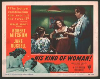 His Kind Of Woman Lobby Card (verygood) 1951 Jane Russell Movie Poster Art 292