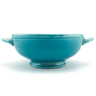 Fiesta Turquoise Footed Cream Soup Bowl Vintage 2