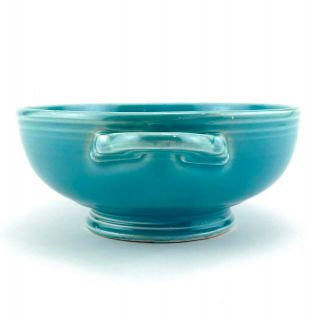 Fiesta Turquoise Footed Cream Soup Bowl Vintage 3