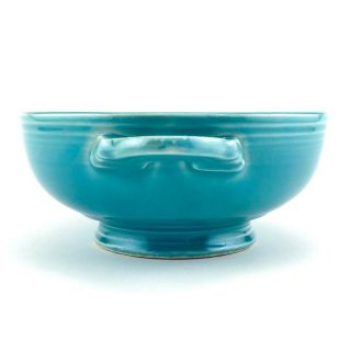 Fiesta Turquoise Footed Cream Soup Bowl Vintage 5