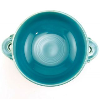 Fiesta Turquoise Footed Cream Soup Bowl Vintage 6