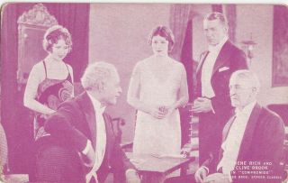 Irene Rich,  Clive Brook,  Louise Fazenda " Compromise " - 1920s Arcade/exhibit Postcard
