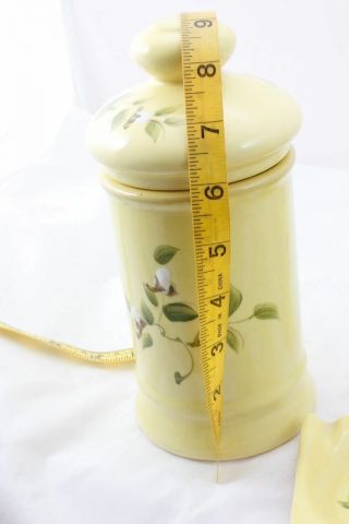 Vee Jackson Ceramic Set Lidded Jar Cup Ashtray Switchplate Yellow Floral Vintage 4