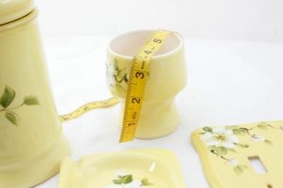 Vee Jackson Ceramic Set Lidded Jar Cup Ashtray Switchplate Yellow Floral Vintage 5