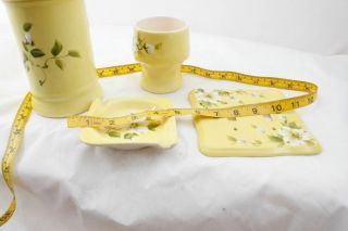 Vee Jackson Ceramic Set Lidded Jar Cup Ashtray Switchplate Yellow Floral Vintage 6