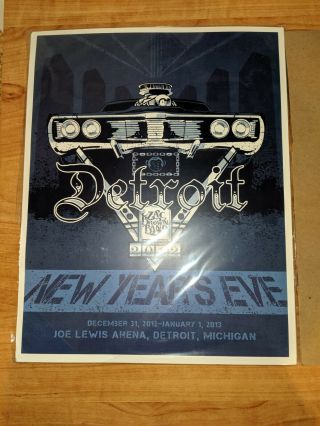 Zac Brown Band Tour Poster 2012 Detroit Years Eve Show At Joe Lewis Arena