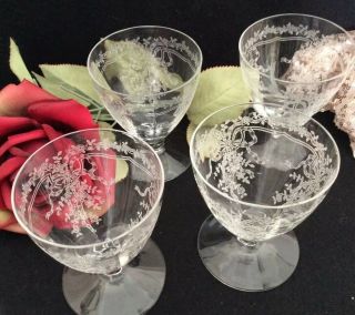 Set Of 4 Fostoria June Clear Oyster Fruit Cocktail Glass 147585