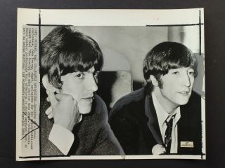 1966 Ap Still Photo Of John Lennon George Harrison The Beatles