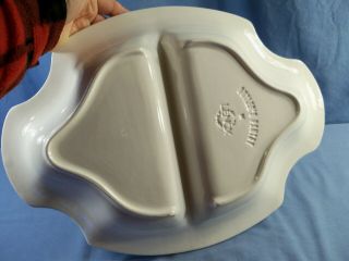 Large Lenox Butlers Pantry Oval Divided Handled Vegetable Serving Bowl 3