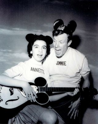 8”x10” B&w Still,  Mickey Mouse Club,  Jimmie Dood,  Annette Playing Guitar