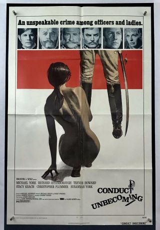 Conduct Unbecoming Movie Poster (fine, ) One Sheet 1975 Michael York 4086