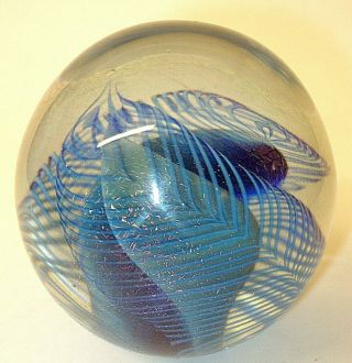 Vintage Studio Art Glass Mystical Paperweight Signed - Robert Eickholt Dichroic