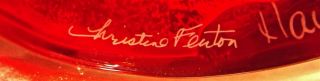 Fenton Art Glass Red Hat with stand,  NIB,  signed Christine Fenton,  Hand Painted 5