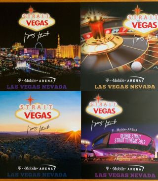 George " Strait " To Vegas Autographed Pictures Of Vegas With Certification
