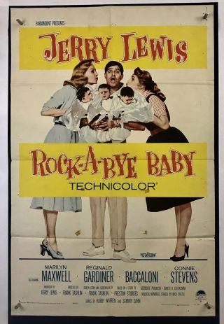 Rock - A - Bye - Baby Movie Poster (good) One Sheet 1958 Jerry Lewis Baccaloni 3990