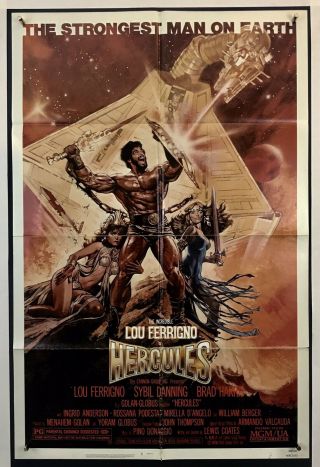 Hercules Movie Poster (verygood, ) One Sheet 1982 Lou Ferrigno Sybil Danning 3321