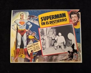 Superman In Exile 1954 Vintage Mexican Lobby Card George Reeves Noel Neill