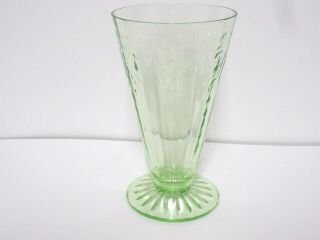 Seldom Seen Green Cameo 11 Ounce Footed Tumbler / Hocking Glass Co