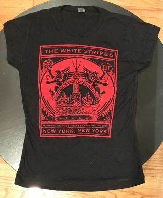 White Stripes Rare Concert T - Shirt Ladies Size M 6/19/2007 York