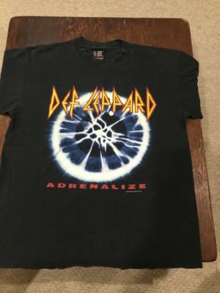 Vintage 1993 Def Leppard Adrenalize The 7 - Day Weekend Tour Black T - Shirt Xl