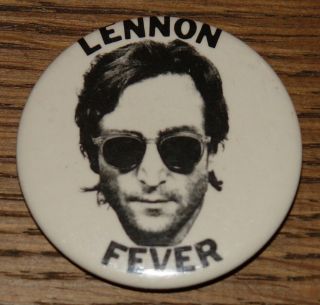 John Lennon Fever Authentic Vintage Usa Pin Button Badge Circa 1980
