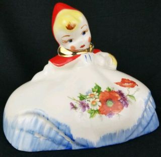 Vintage Hull Pottery Little Red Riding Hood Coffee Canister Lid