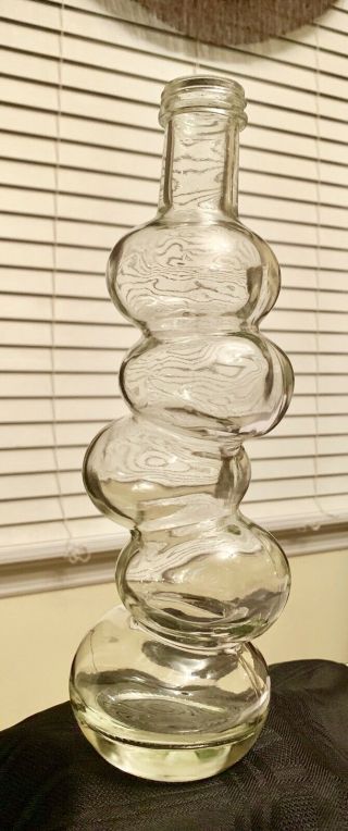 Mcm Clear Glass Decanter Bubble Genie Bottle Vase