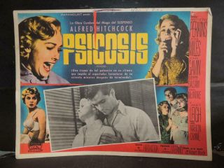 Alfred Hitchcock “psycho” Mexican Lobby Card 1