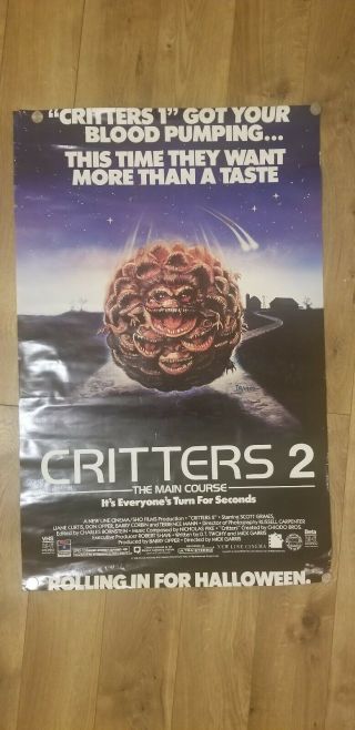 Critters 2 1988 Mick Garris Scott Grimes Terrence Mann Rare Horror Video Poster