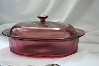 Vision Cranberry V - 4 - B 4l Oval Oven Roast Pan With Lid