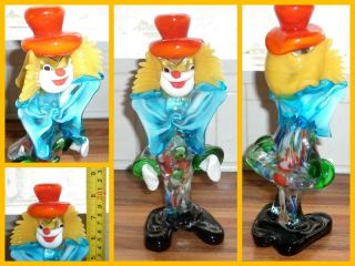 Vintage Murano Venetian Clown Italian Art Glass Italy Collectable Paperweight