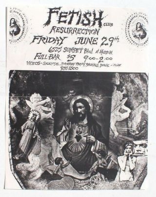 Vtg 1980s Fetish Club (david Bowie,  Siouxsie) Party Bash Punk Rock Concert Flyer